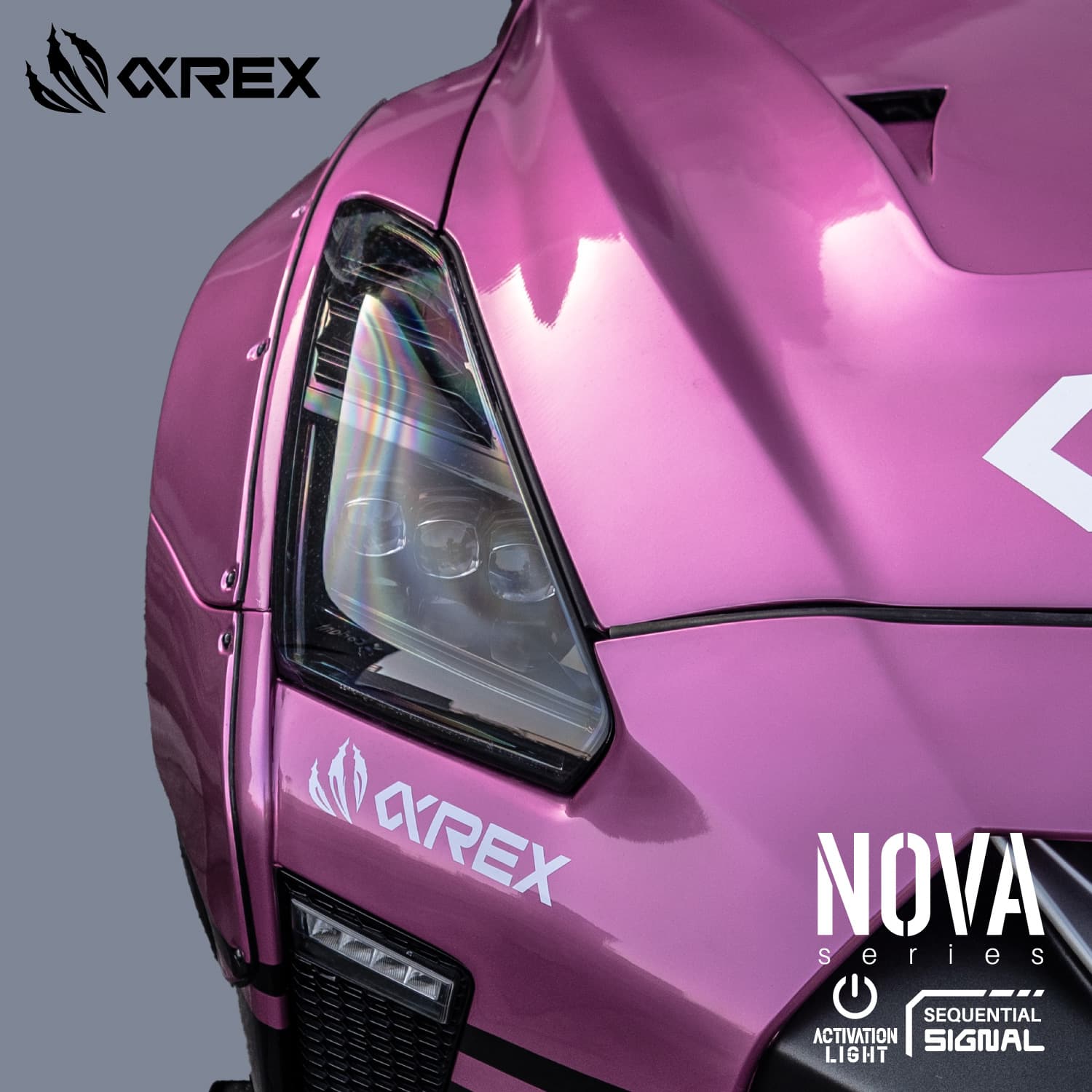 ディアゴスティーニ　NISSAN R35 GT-R nismo LEDライト付 AlphaRex NOVA LEDプロジェクターヘッドライト NISSAN R35 GT-R